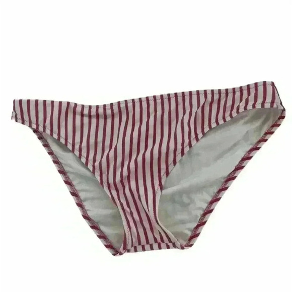 Shade & Shore Women's Red White Striped Hipster Bikini Bottom Size Extra Large - Picture 4 of 6